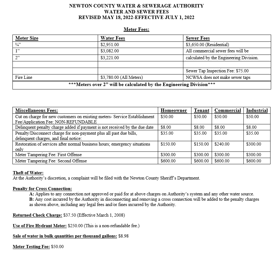 newton county water and sewerage bill pay