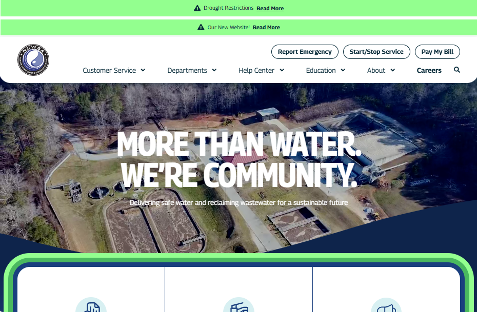 New website homepage