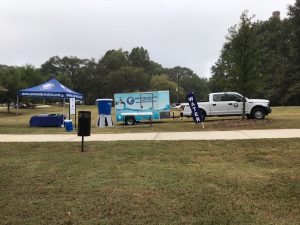 truck and water trailer